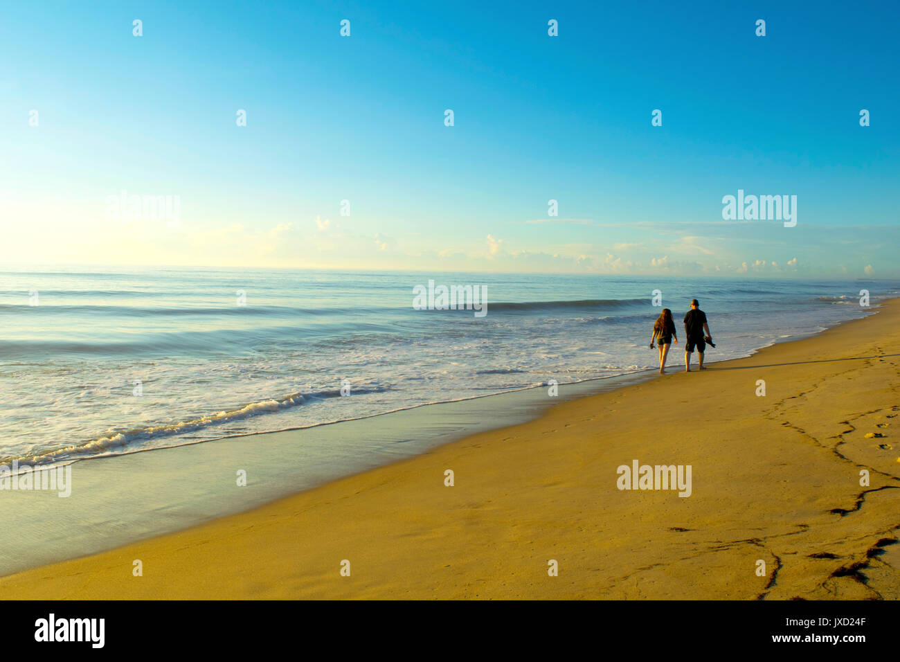 Morgen Spaziergang am Strand. Stockfoto