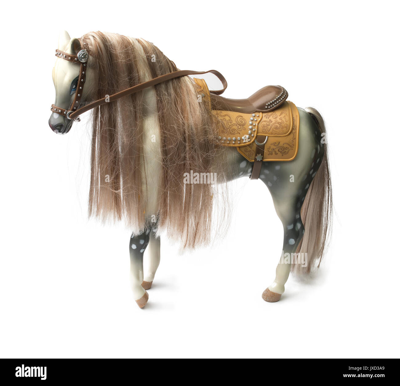 Plastik Pferd Realistische Toy Weissem Hintergrund Stockfotografie Alamy