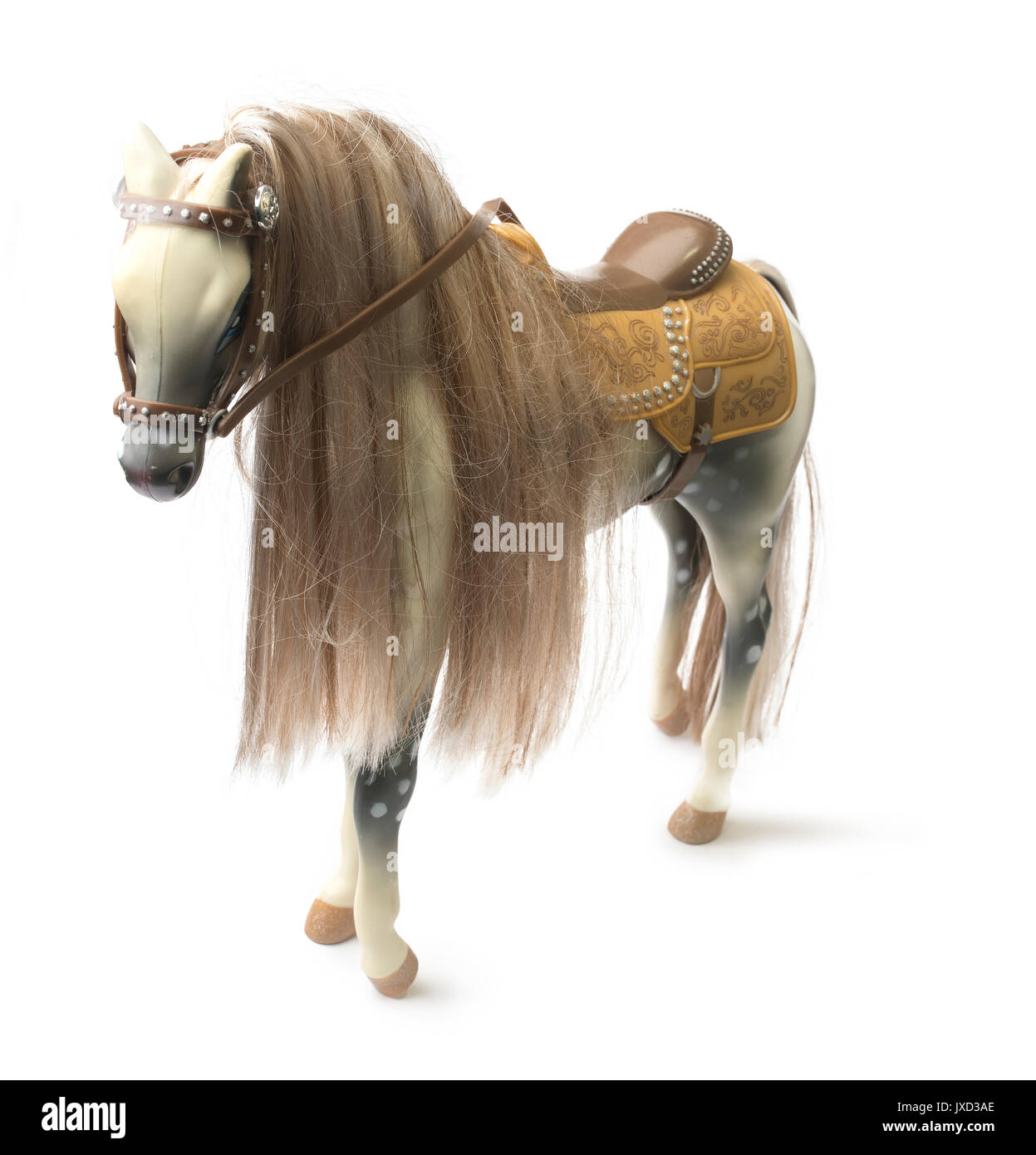 Plastik Pferd realistische toy-weißem Hintergrund Stockfotografie - Alamy