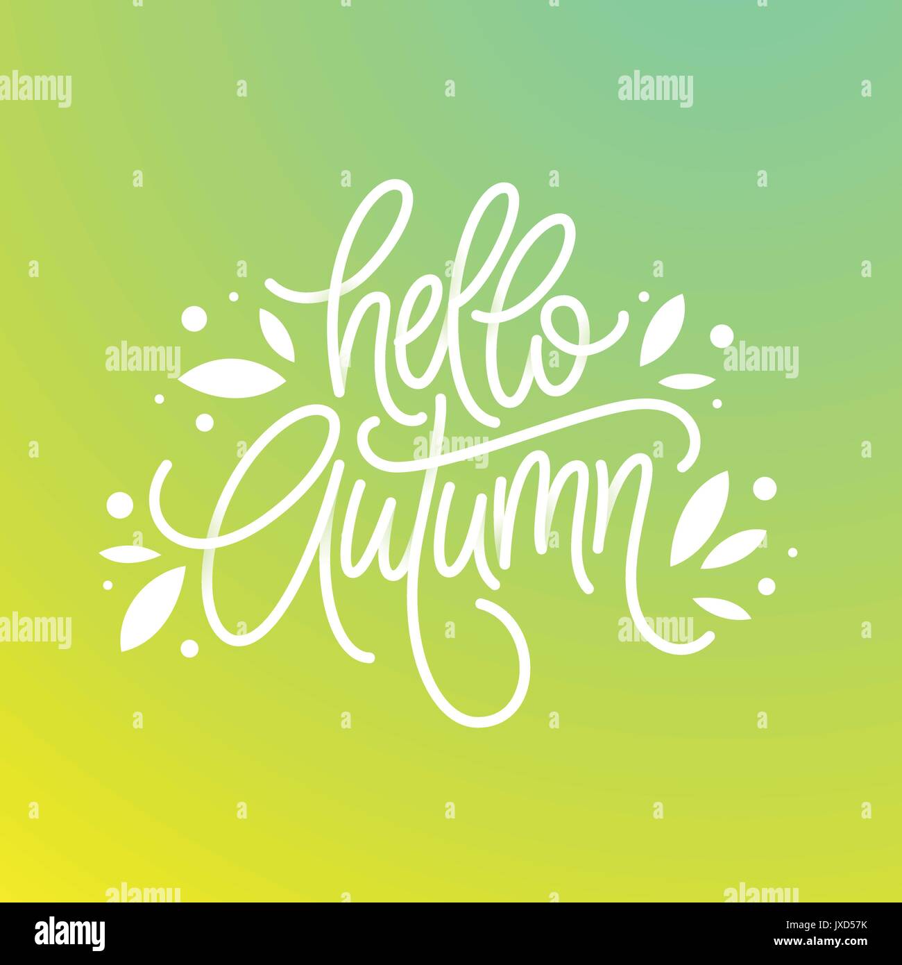 Herbst Hintergrund und Rahmen der Blätter im Stil eines Thin Line Art. Handschriftliche modernen Schriftzug. Herbstlaub Hintergrund. Vector Illustration Stock Vektor