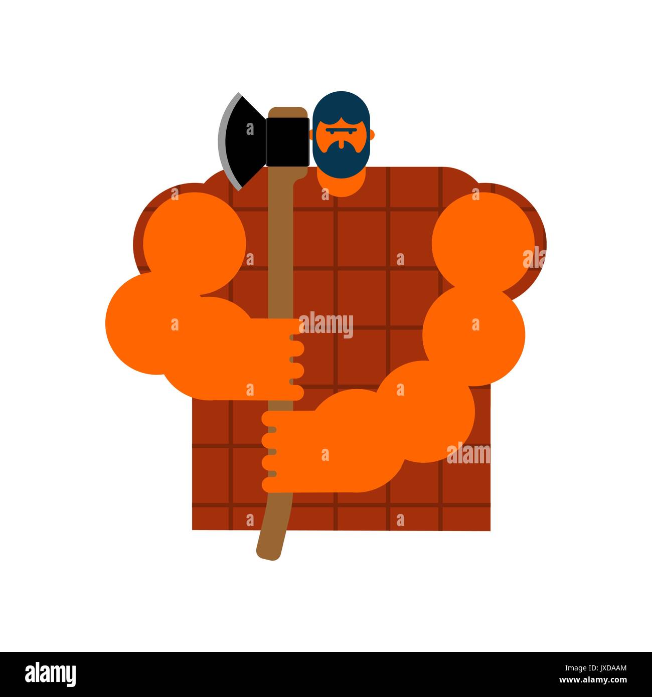 Holzfäller stark isoliert. Holzfäller und Ax. Big lumberman. Feller mit Bart und Achsen. Stock Vektor Holzfäller stark isoliert. Holzfäller und Ax. Big lumberman. Feller mit Bart und Achsen. Stock Vektor