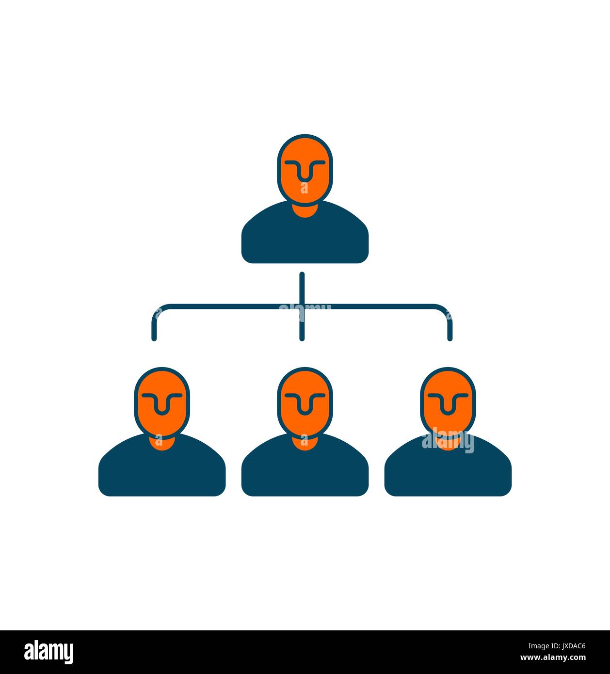 Unternehmensstruktur Symbol. Personalmanagement. Chef und Untergebenen. Management anmelden. Geschäftskonzept Symbol Stock Vektor