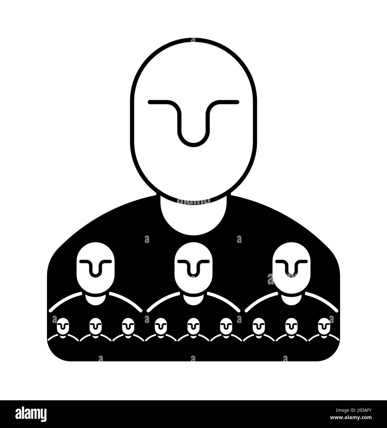 Unternehmensstruktur Symbol. Personalmanagement. Chef und Untergebenen. Management anmelden. Geschäftskonzept Symbol Stock Vektor