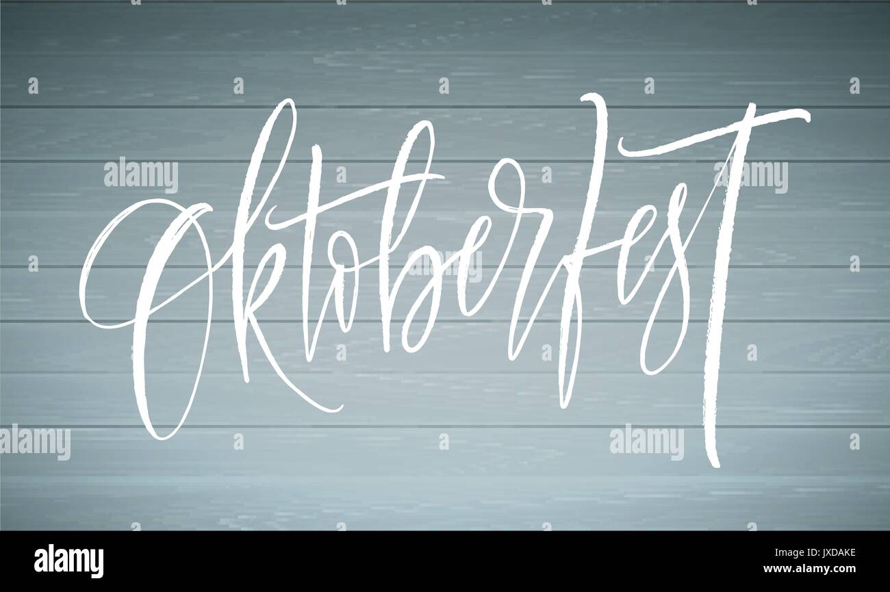 Oktoberfest in deutscher Schrift Hintergrund. Beer Festival Dekoration Banner. Vector Illustration Stock Vektor