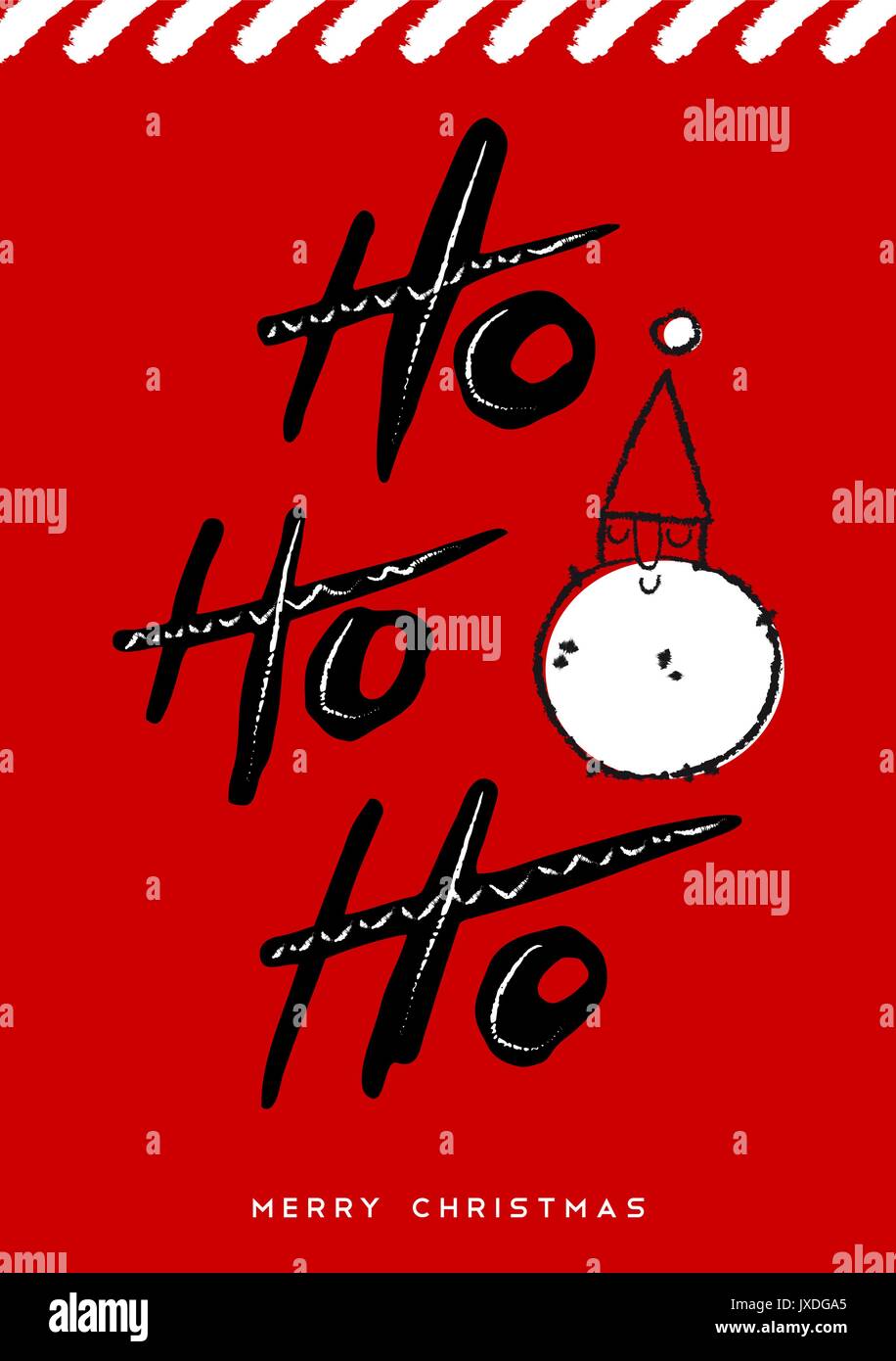 Süße Weihnachten Grußkarte Design für die Ferienzeit mit Hand gezeichnet Santa Claus und Typografie. Kreative vintage Kalligraphie zitat Abbildung. EP Stock Vektor