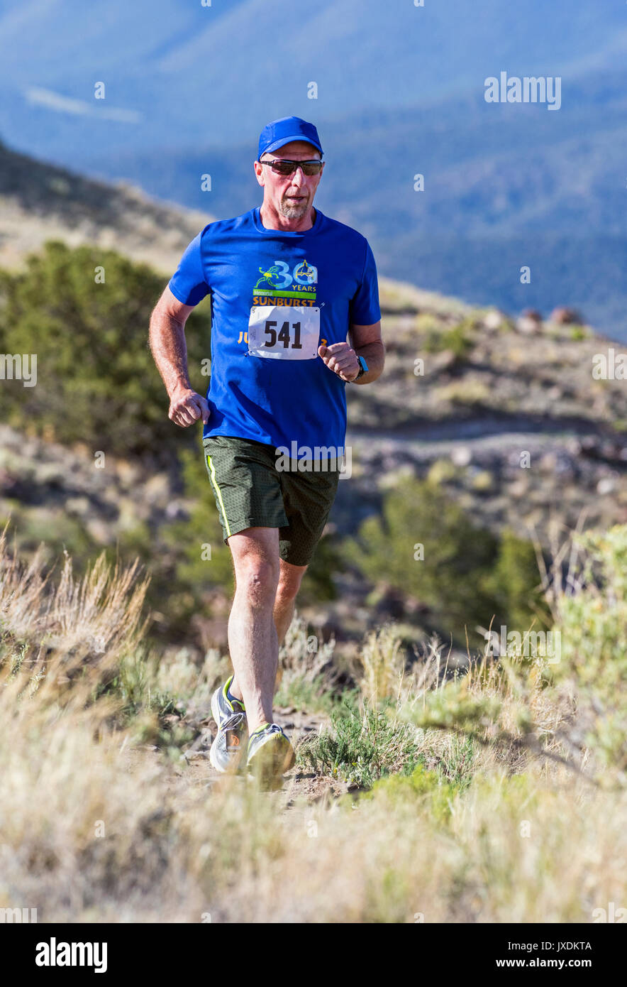 Männliche Läufer konkurrieren in der Fibark Festival-Trail-Lauf; Salida; Colorado; USA Stockfoto