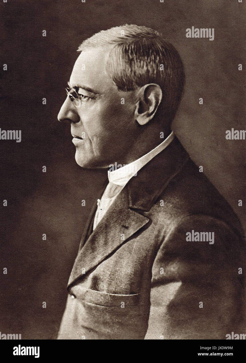 US-Präsident Woodrow Wilson führte die Vereinigten Staaten während des Ersten Weltkrieges Stockfoto