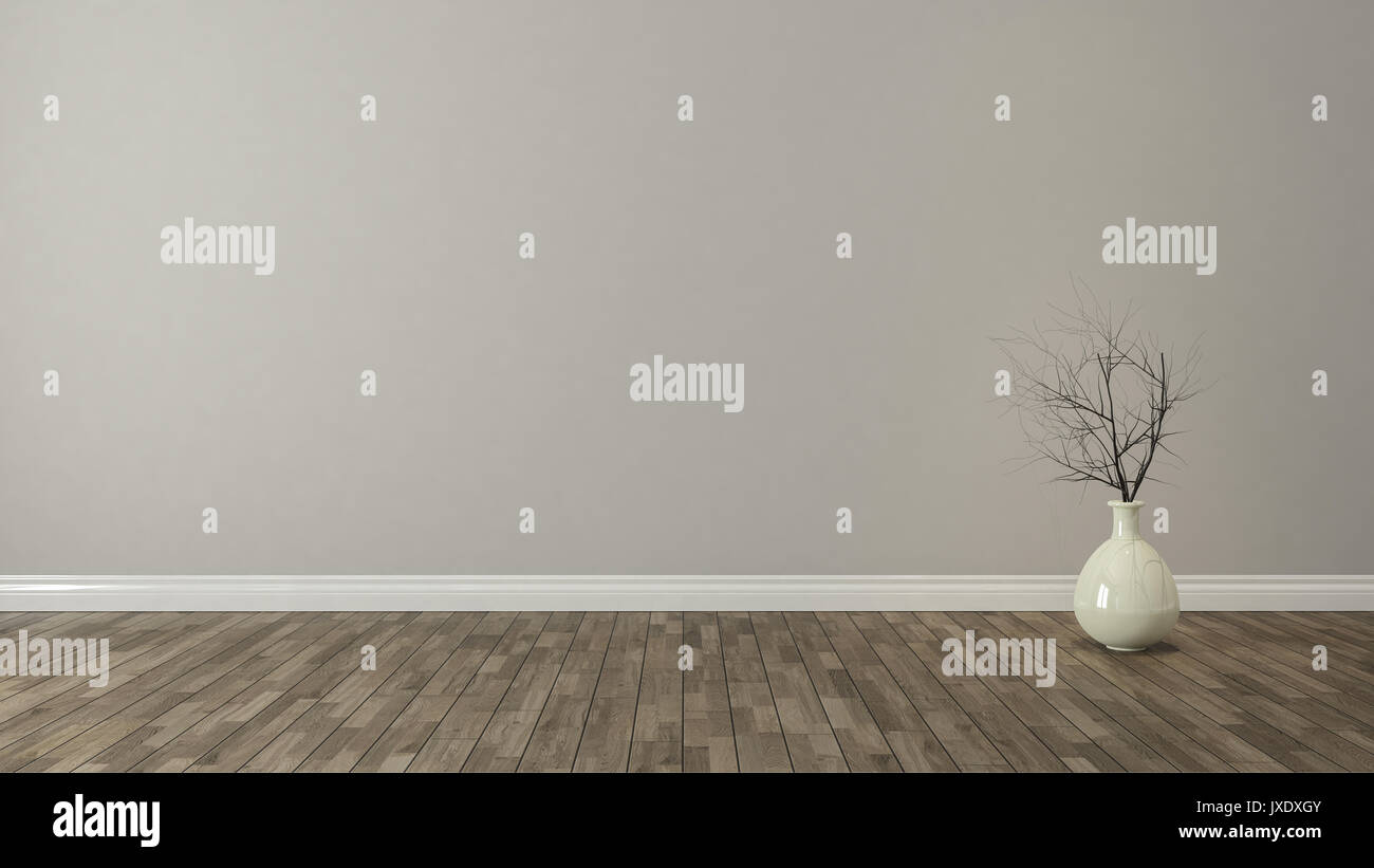 Wand Hintergrund mit Pflanzen im Zimmer deko Idee, 3D-Rendering Stockfoto