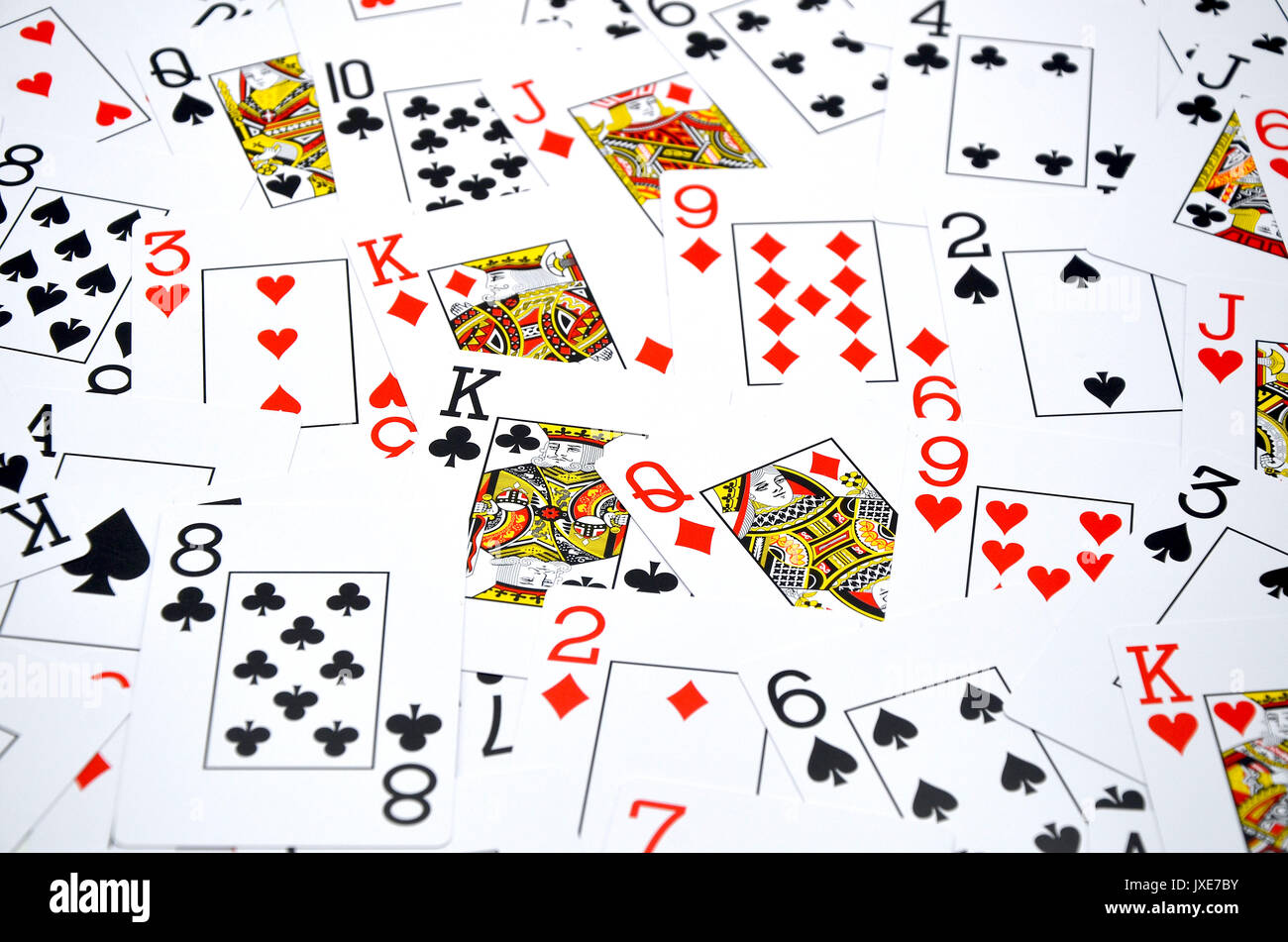 Poker Karten spielen Karten Stockfoto