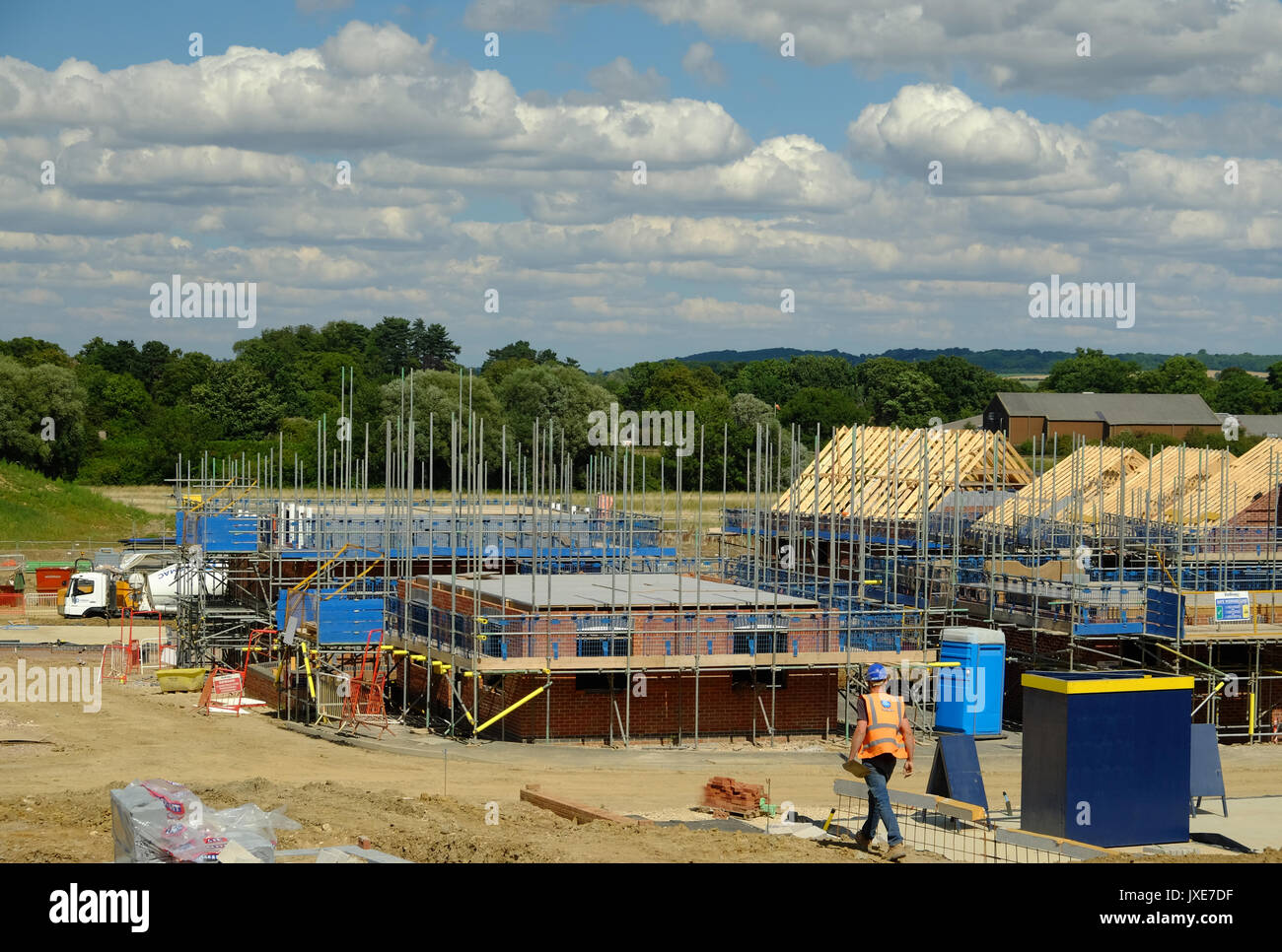 Bau der neuen Wohnsiedlung, Grantham, Lincs, Großbritannien Stockfoto