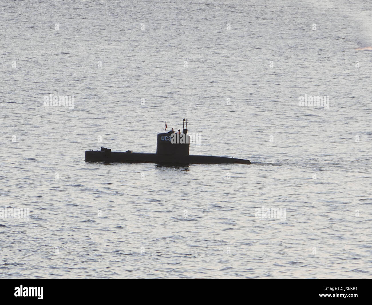 Ein Foto in der Deutschen Presse Agentur Am 16. August 2017 zeigt die Dänische U-Boot Nautilus in Kopenhagen, Dänemark. Die dänischen Behörden haben die Vorwürfe gegen Eigentümer eine Woche des Schiffes nivelliert nach dem mysteriösen Verschwinden des schwedischen Journalisten Kim Wall geschärft. Foto: Peter Thompson/dpa Stockfoto