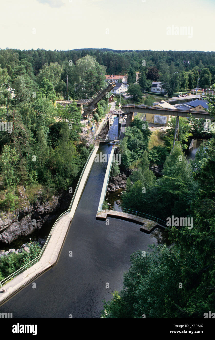 Aquädukt in Håverud Dalsland Teil des Dalsland-kanals 2010 Stockfoto