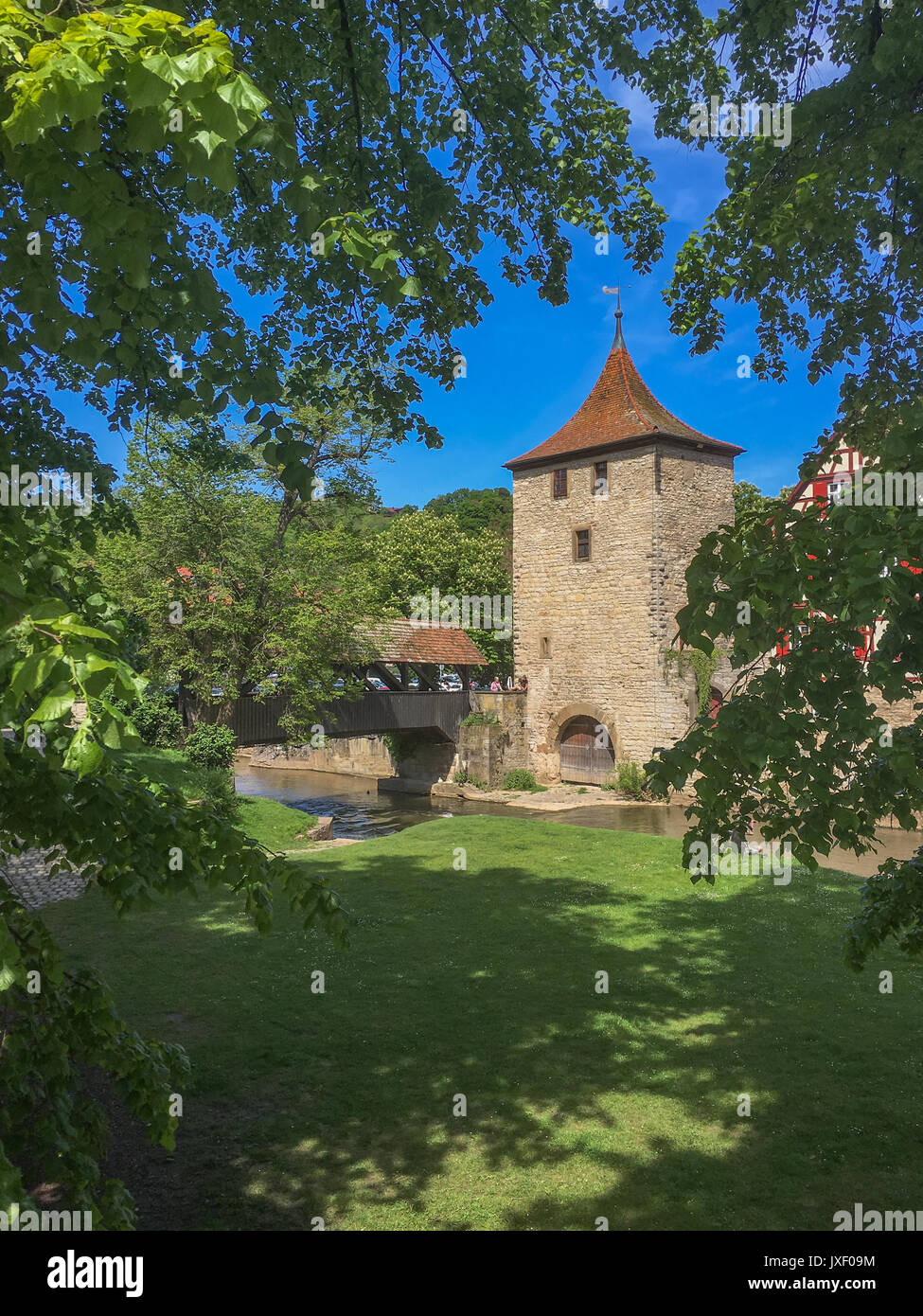 Stadtbild von Schwäbisch Hall Deutschland Stockfoto