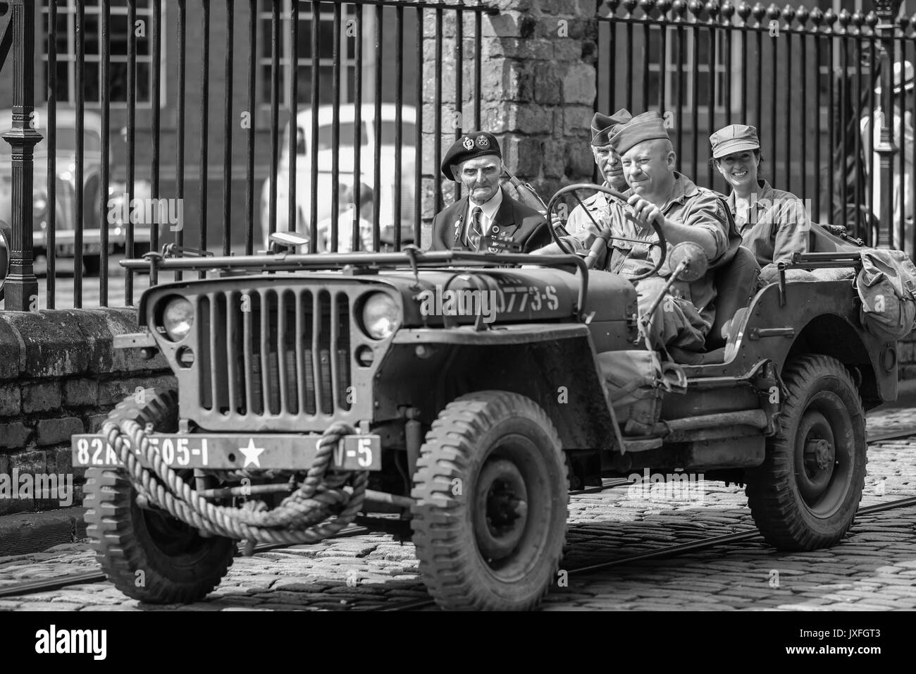 1940er Jahre die nationalen Tramway Museum, Crich, August 2017 Stockfoto