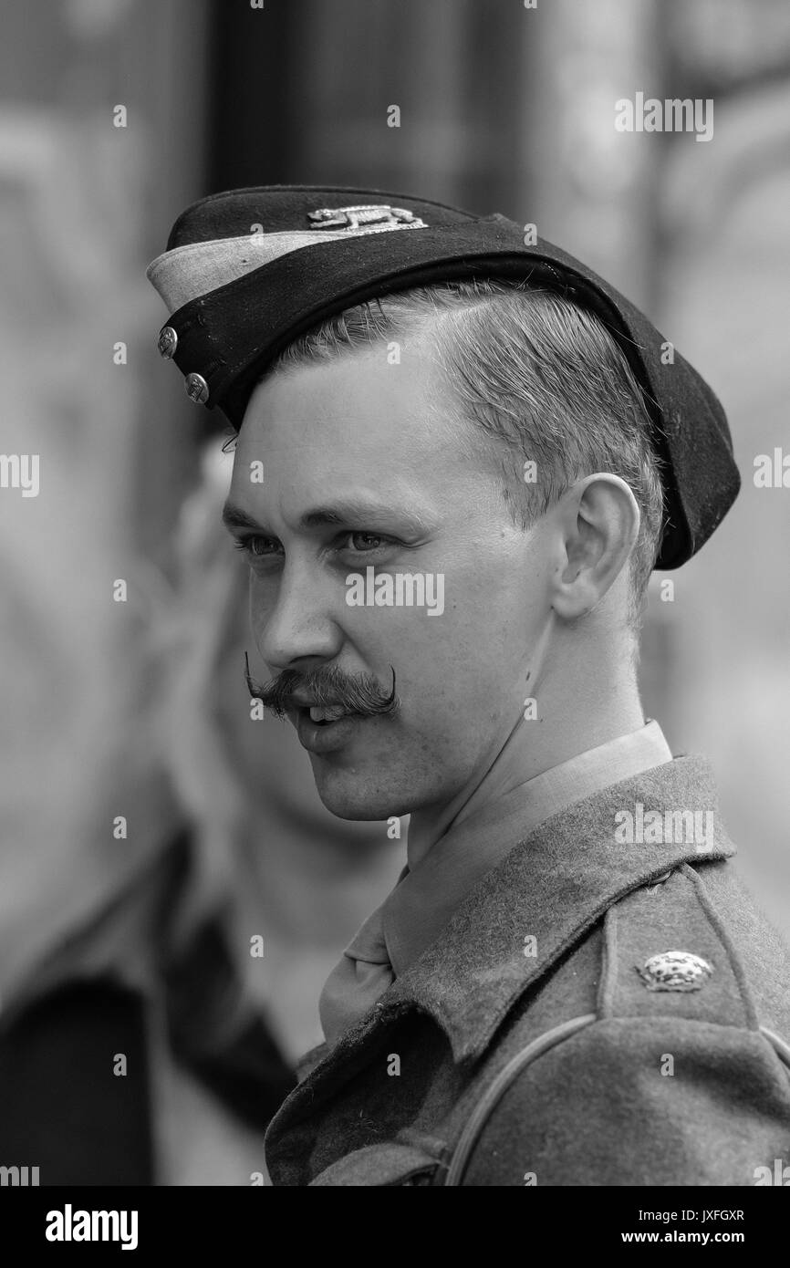 1940er Jahre die nationalen Tramway Museum, Crich, August 2017 Stockfoto