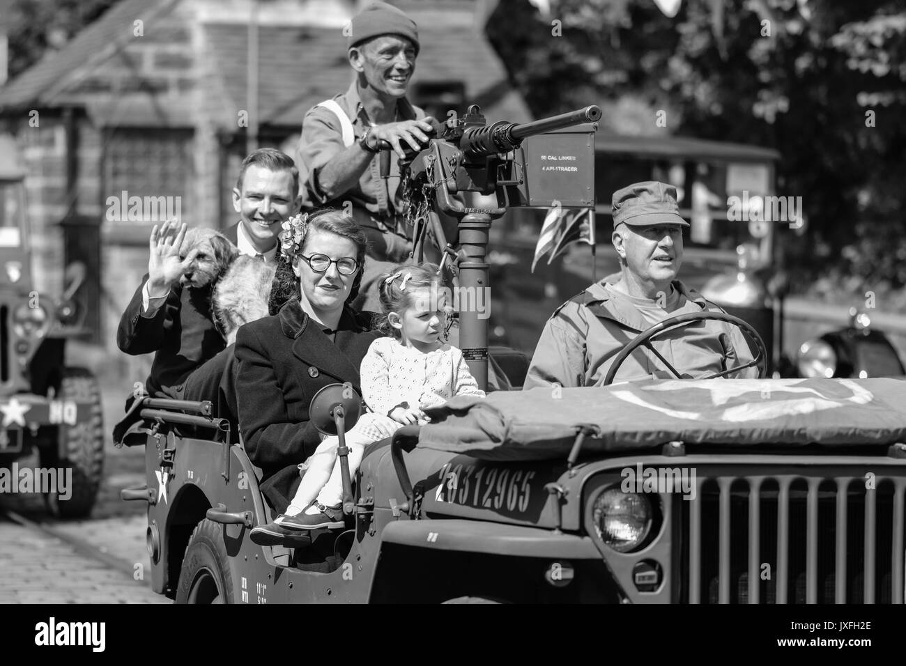 1940er Jahre die nationalen Tramway Museum, Crich, August 2017 Stockfoto