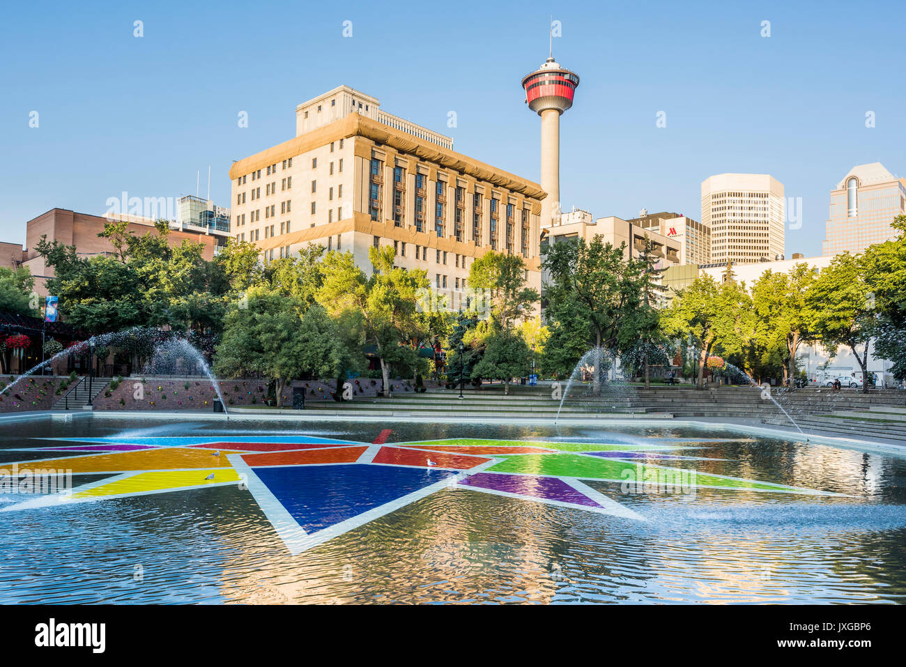 Olympic Plaza, Calgary, Alberta, Kanada Stockfoto