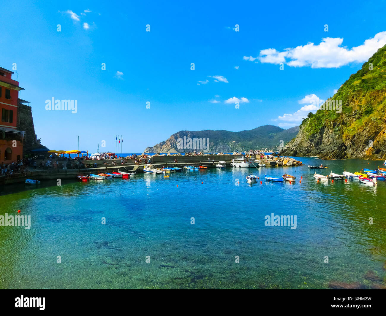 Vernazza, Italien - September 09, 2015: Die Küste von Vernazza Stockfoto