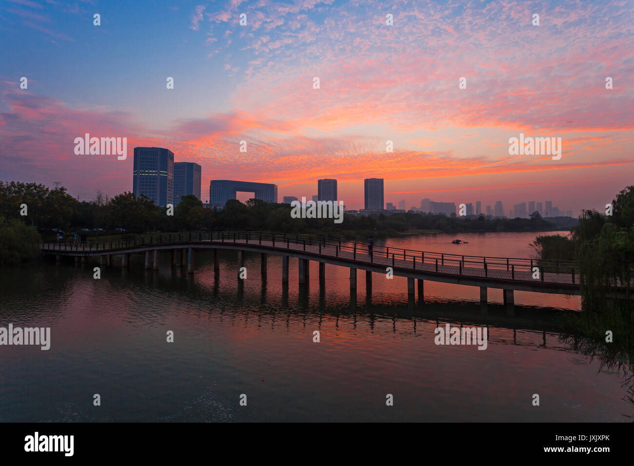 Lihu Seenlandschaft von Wuxi, Provinz Jiangsu, China Stockfoto