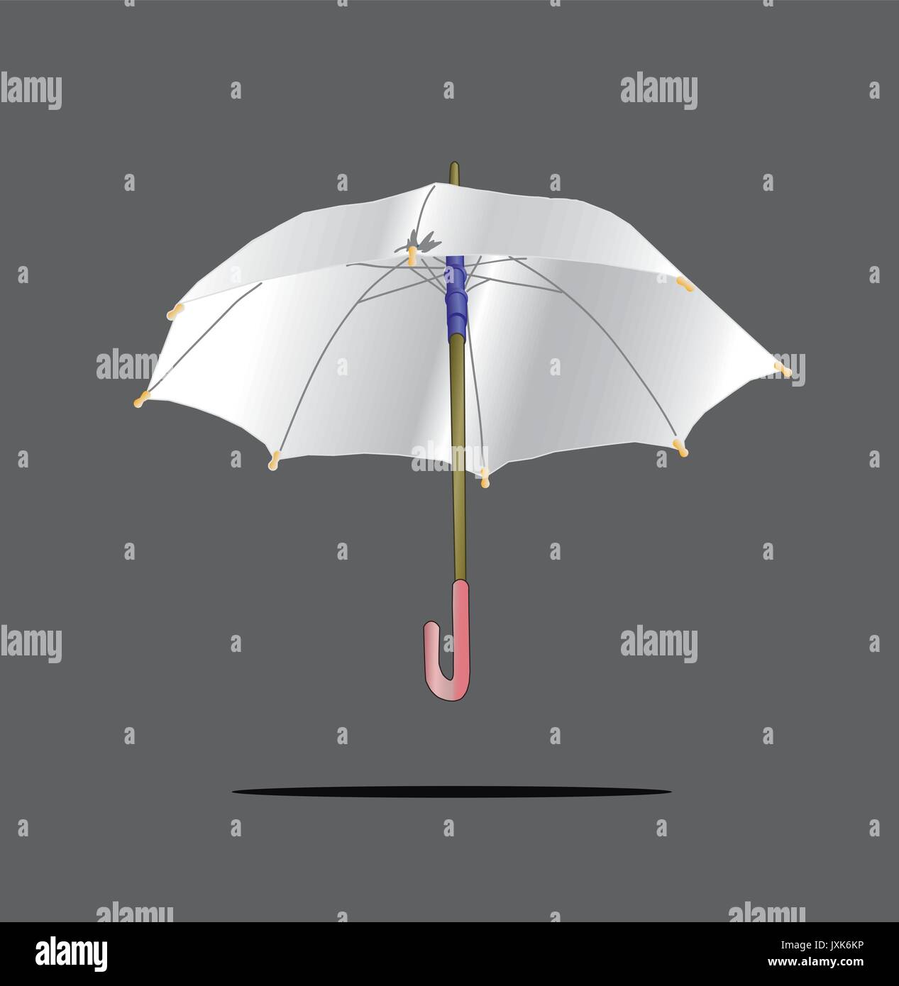 White open Regenschirm auf grauem Hintergrund Stock Vektor