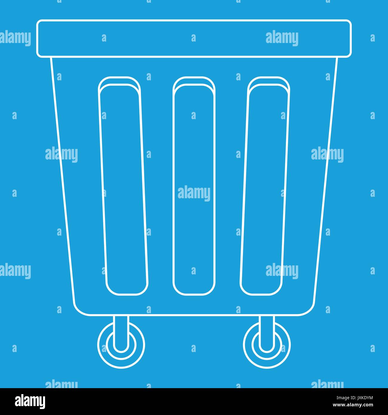 Outdoor Papierkorb mit Rädern Symbol, outline Style Stock Vektor