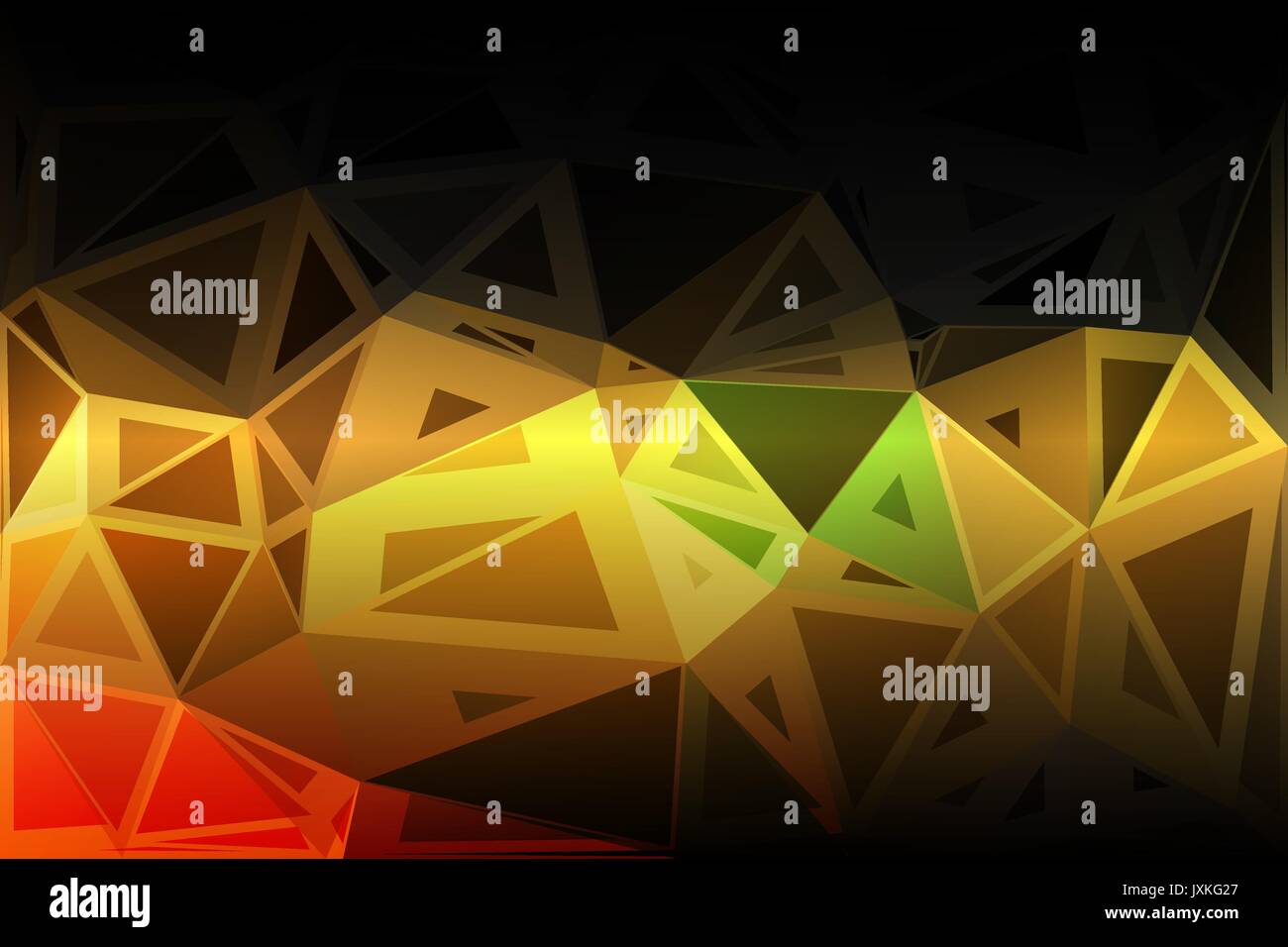 Schwarz Braun gelb grün abstrakten zufällige Größen Low Poly geometrischen Hintergrund Stock Vektor