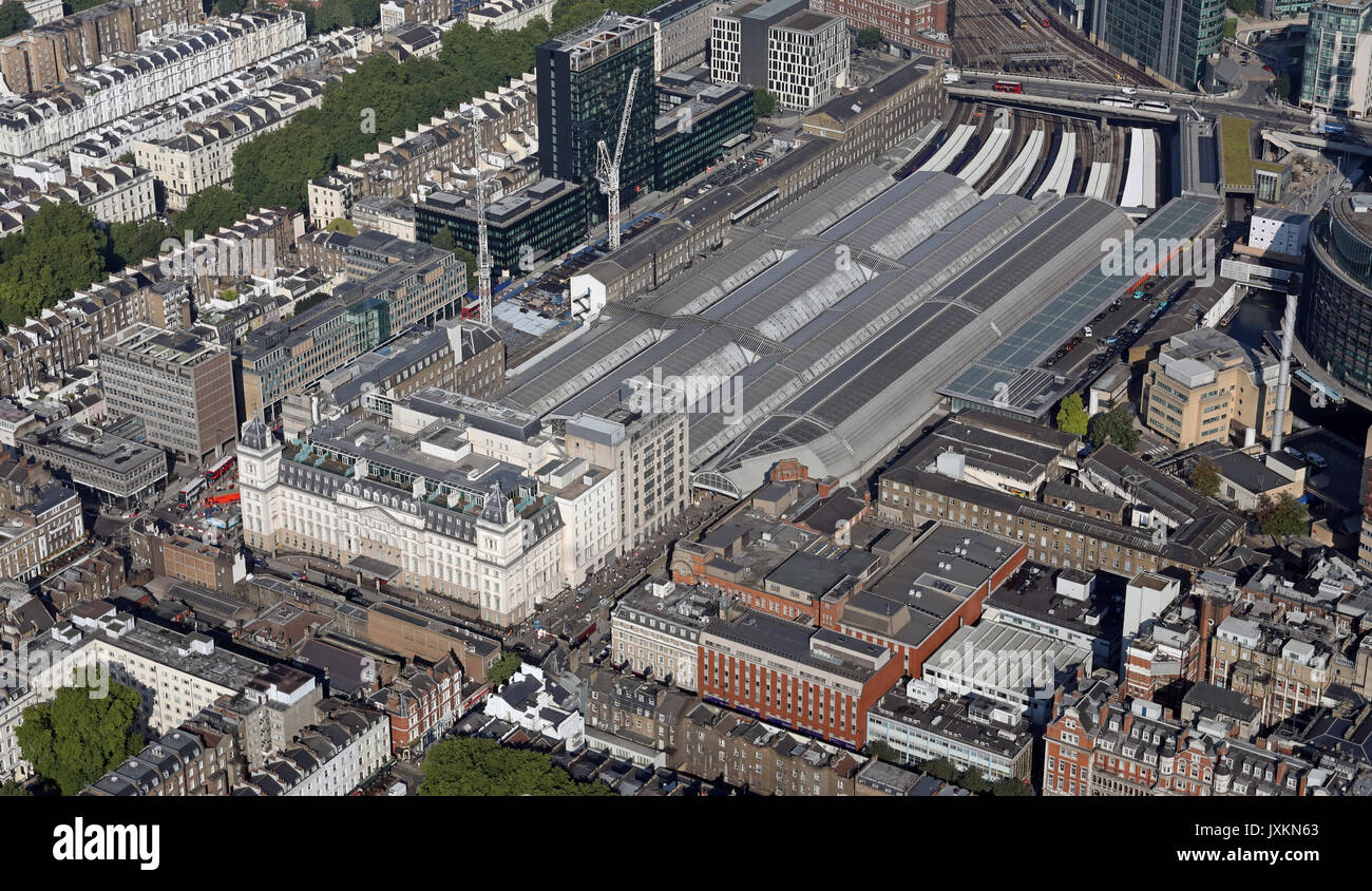 Luftaufnahme von Paddington Station, London W2 Stockfoto