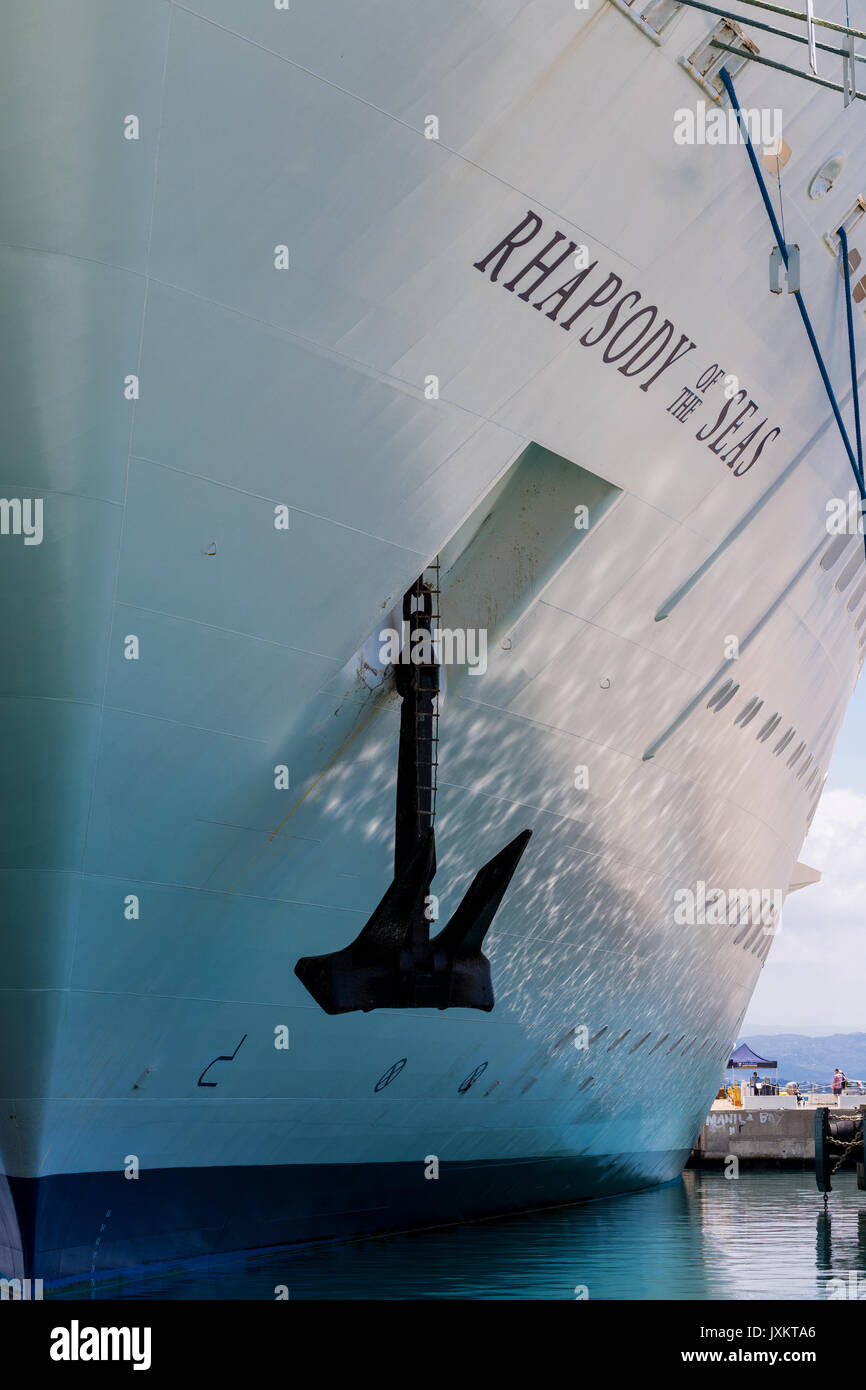 Rapsody der Meere, das Schiff Anker. Neben Katakolon, Griechenland Stockfoto