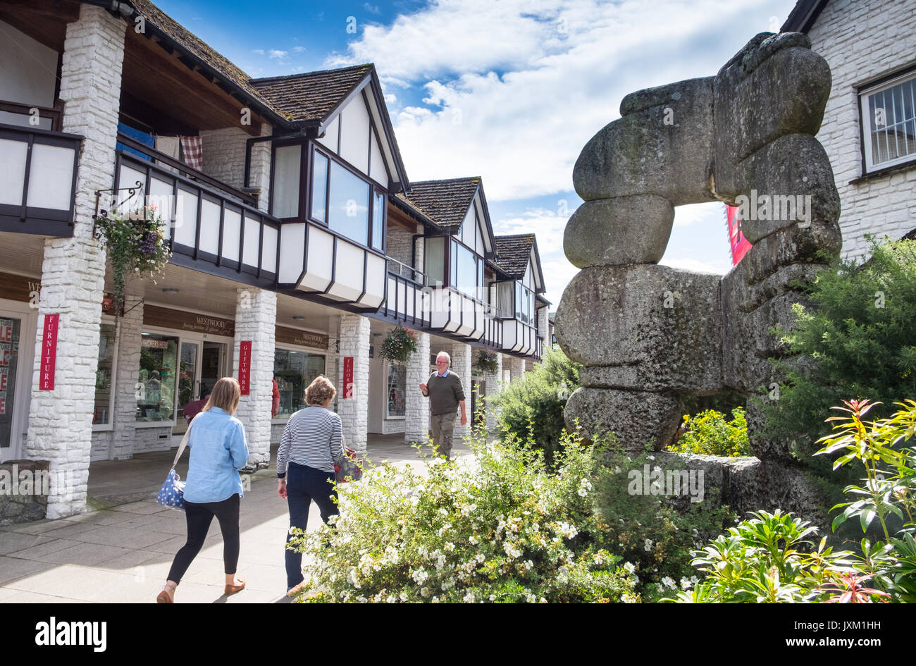 Red Lion Hof, Okehampton Dorf, Dartmoor, Devon, Großbritannien Stockfoto