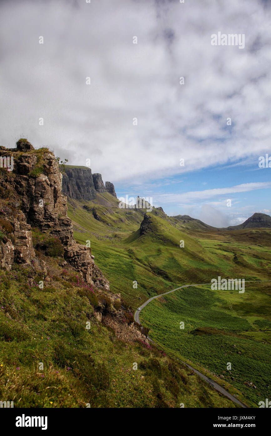 Schöne Quiraing Landschaft auf der Isle of Skye in Schottland Stockfoto