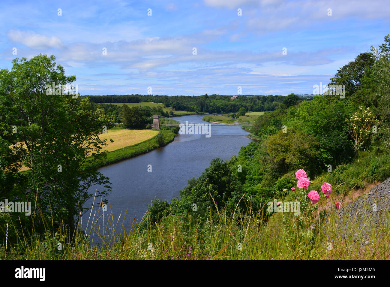 Union Bridge und dem Fluss Tweed Stockfoto