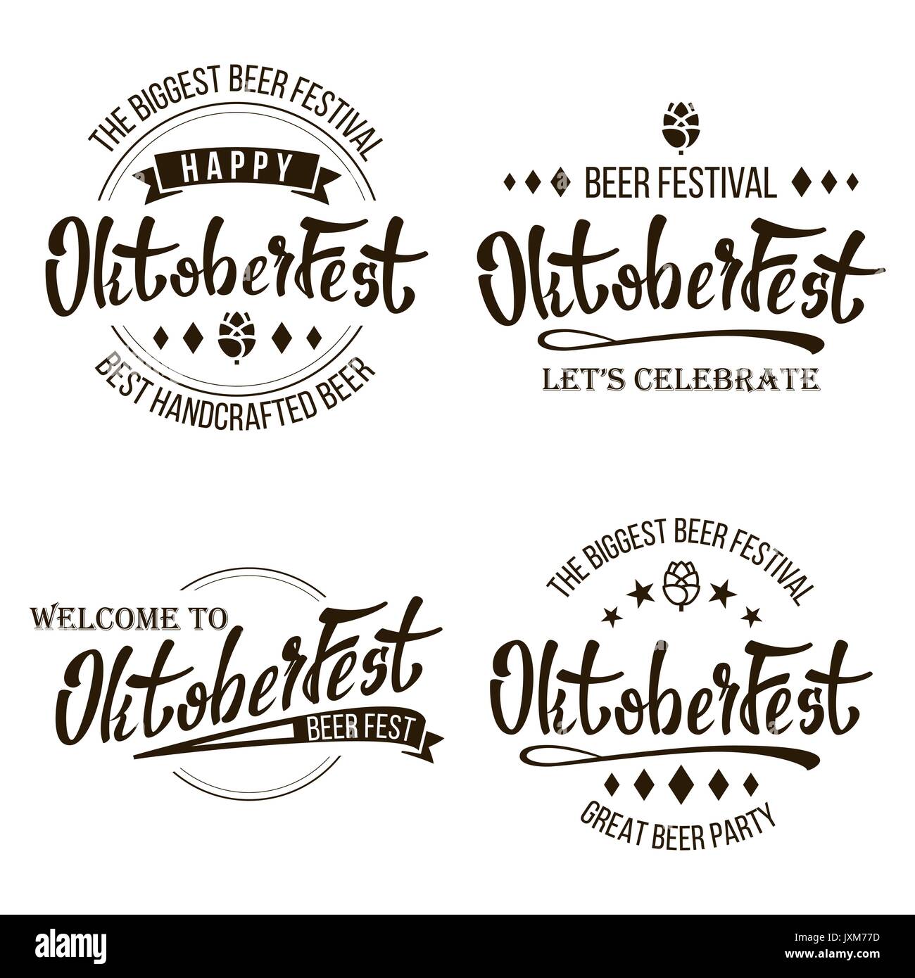 Oktoberfest Vektor. Feier Retro Typografie Design. Drucken Vorlage Gut für Poster oder Flyer. Auf weiß Abbildung isoliert Stock Vektor