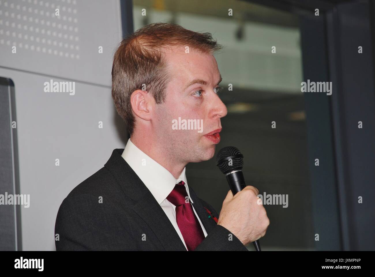 Jonathan Reynolds, Shadow Minister für Energie und Arbeit MP für Stalybridge und Hyde, spricht auf einer Tagung in Hastings, England am 10. November 2014. Stockfoto