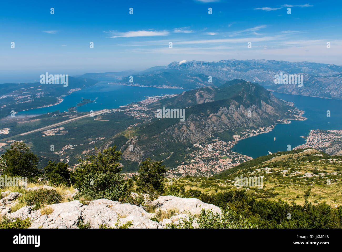 Die Bucht von Kotor, Bucht von Kotor, Montenegro Stockfoto