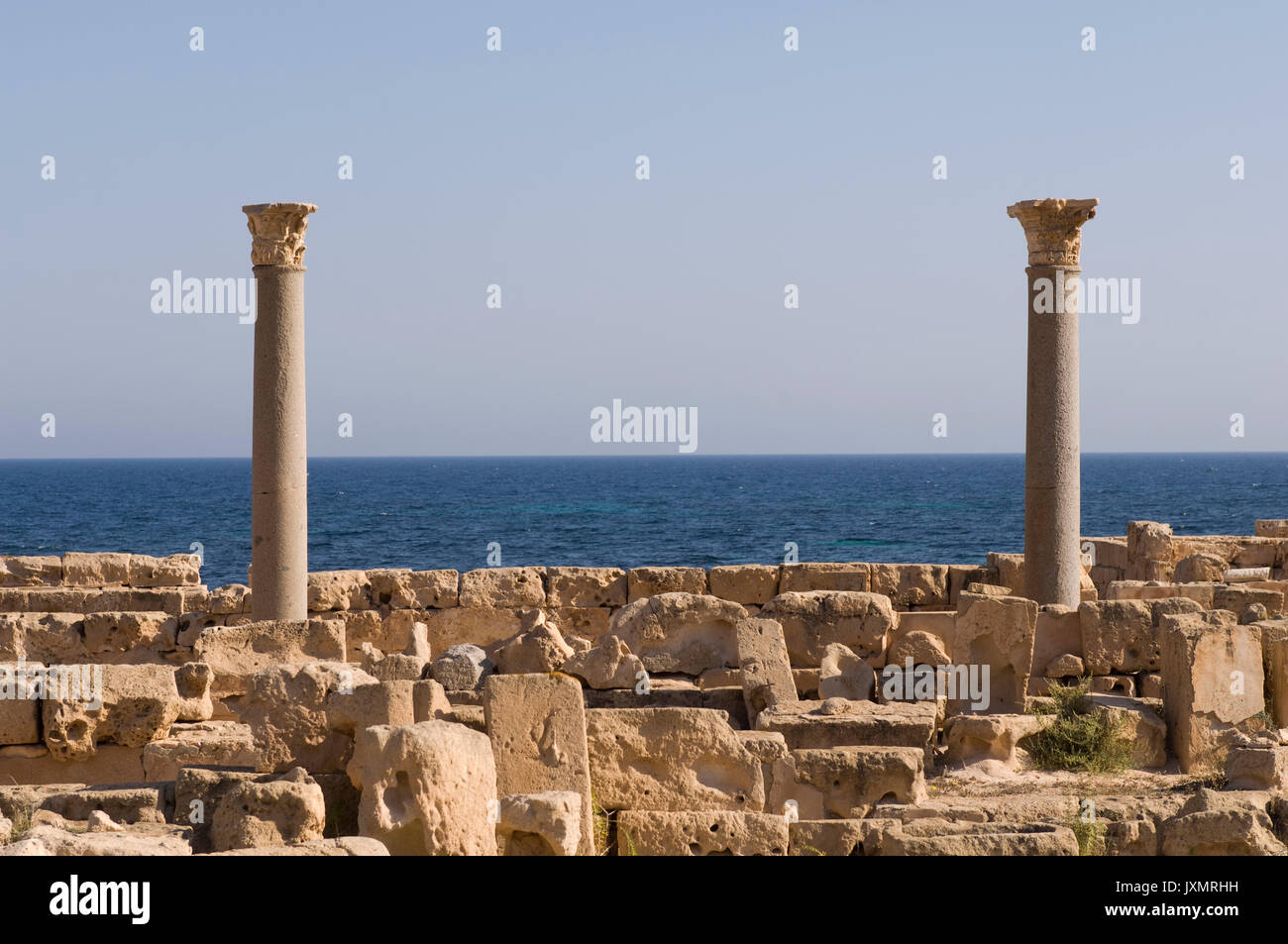 Sabratha Roman Site, Tripolitanien, Libyen Stockfoto