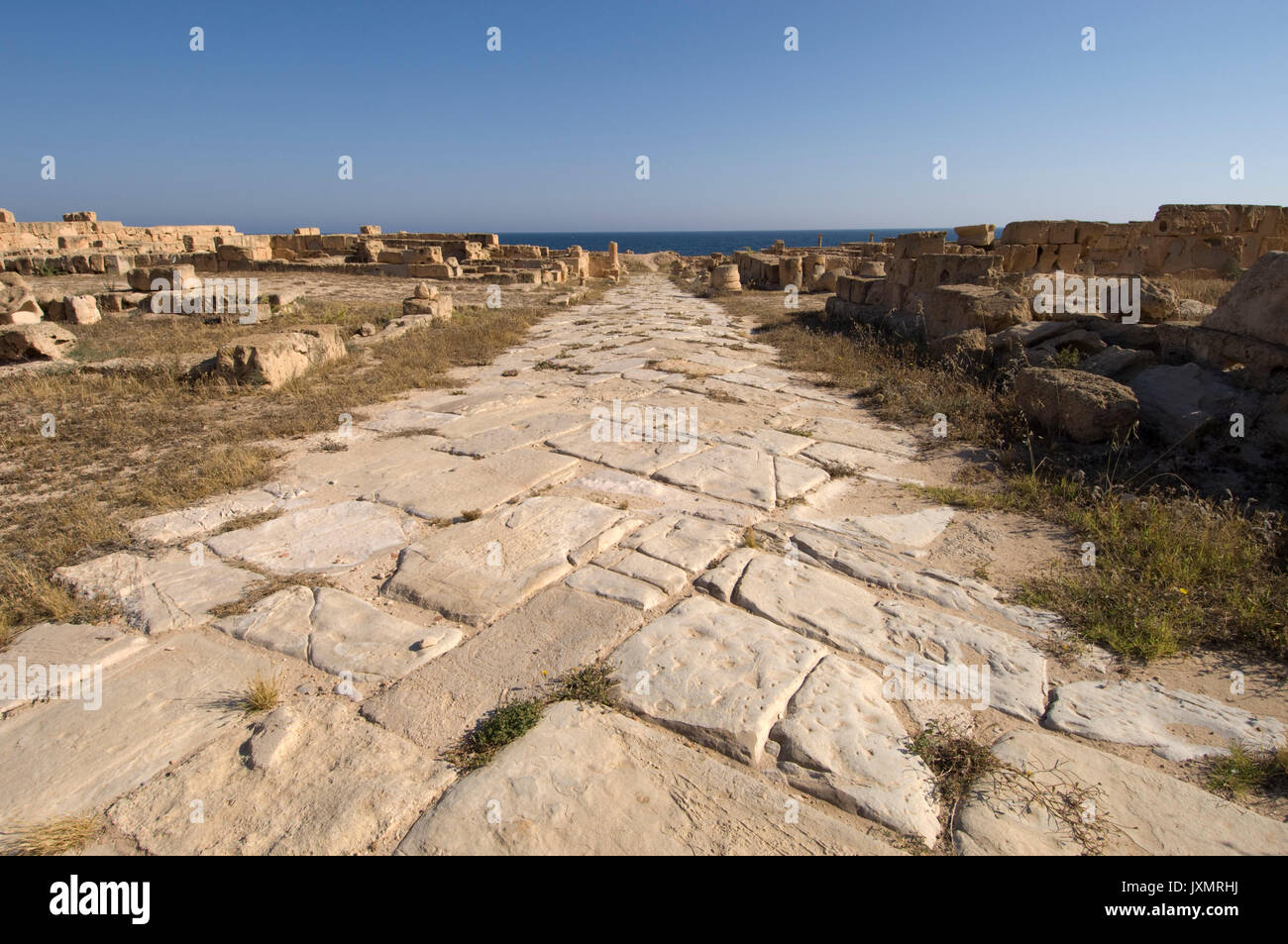 Sabratha Roman Site, Tripolitanien, Libyen Stockfoto