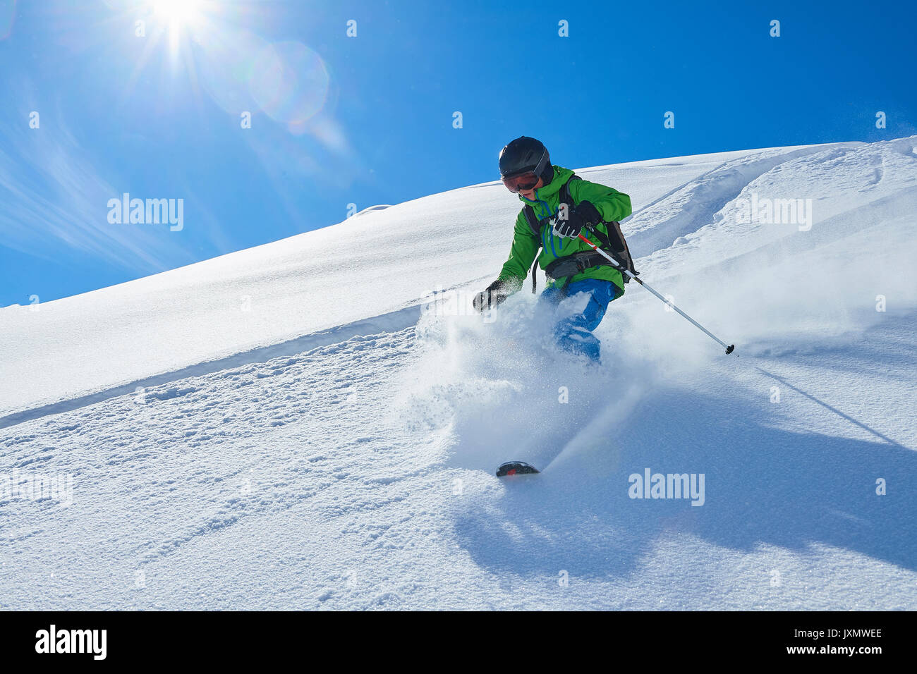 Junge Skifahren, Hintertux, Tirol, Österreich Stockfoto