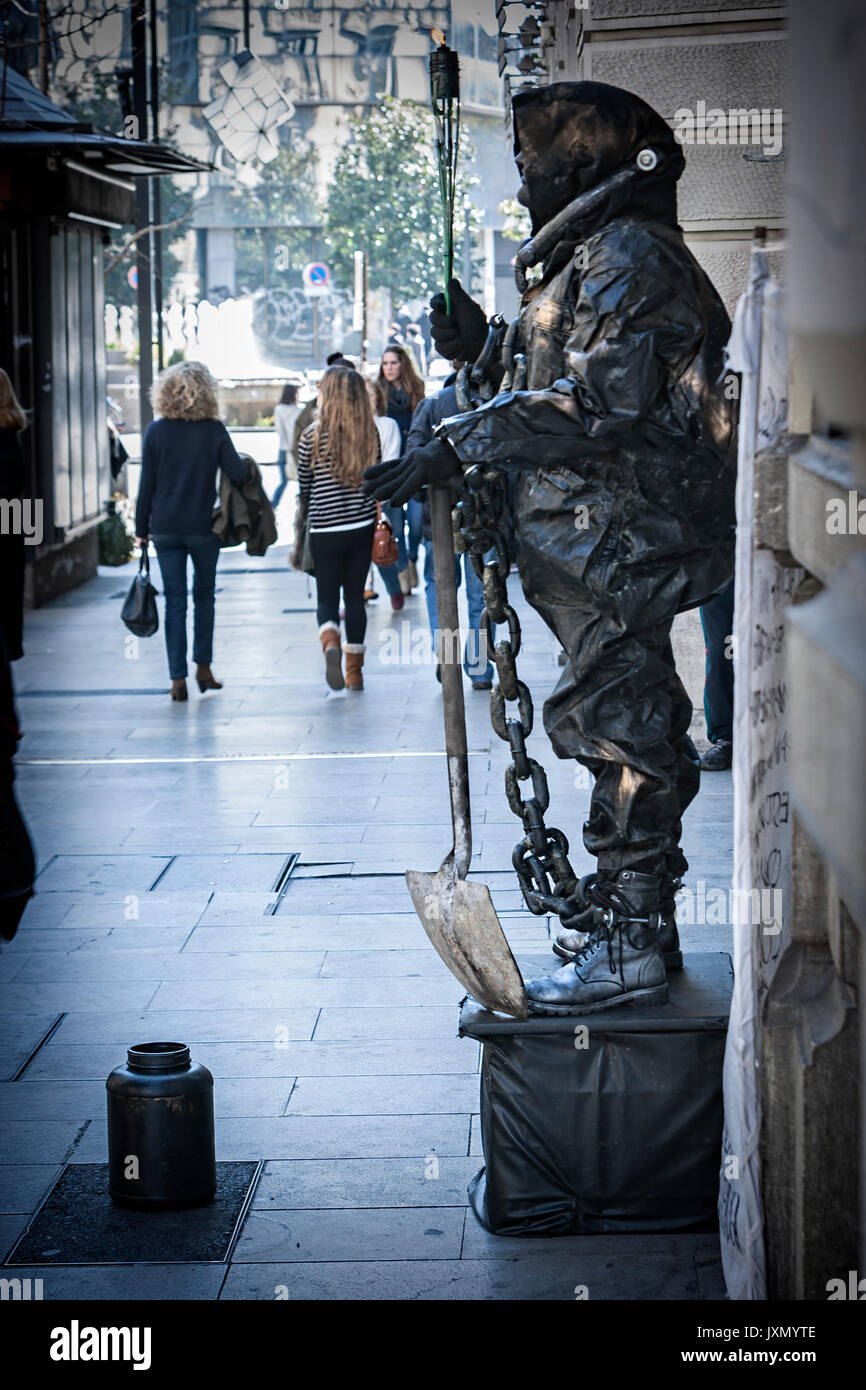 Die Statue in der Gran Via, der Wanderer, Granada, Andalusien, Spanien Stockfoto