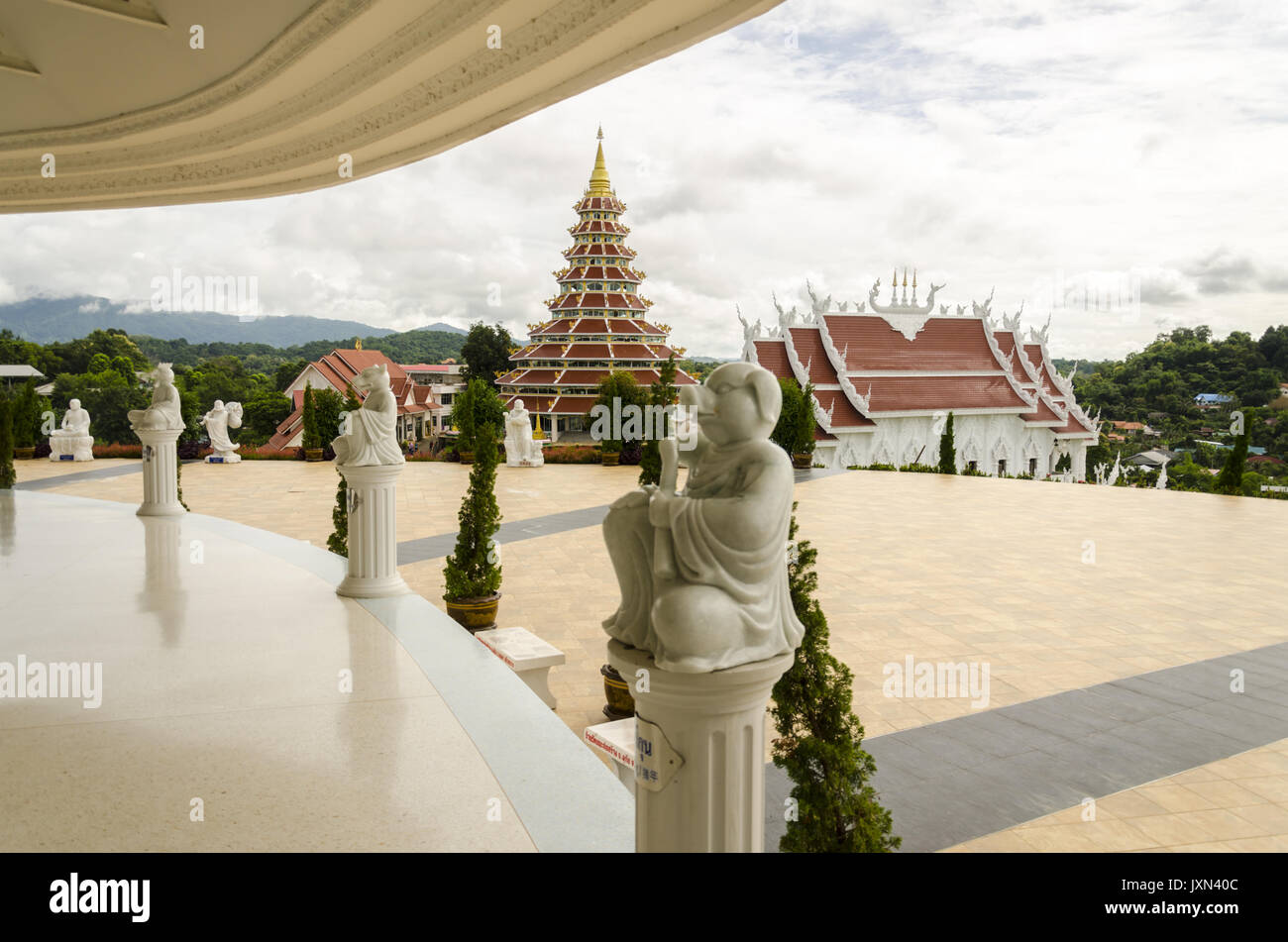 Wat Huai Pla Kung, riesigen chinesischen Stil Pagode, Chiang Rai, Thailand Stockfoto