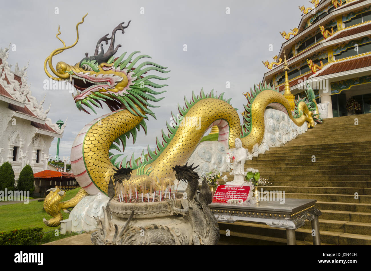 Wat Huai Pla Kung, riesigen chinesischen Stil Pagode, Chiang Rai, Thailand Stockfoto