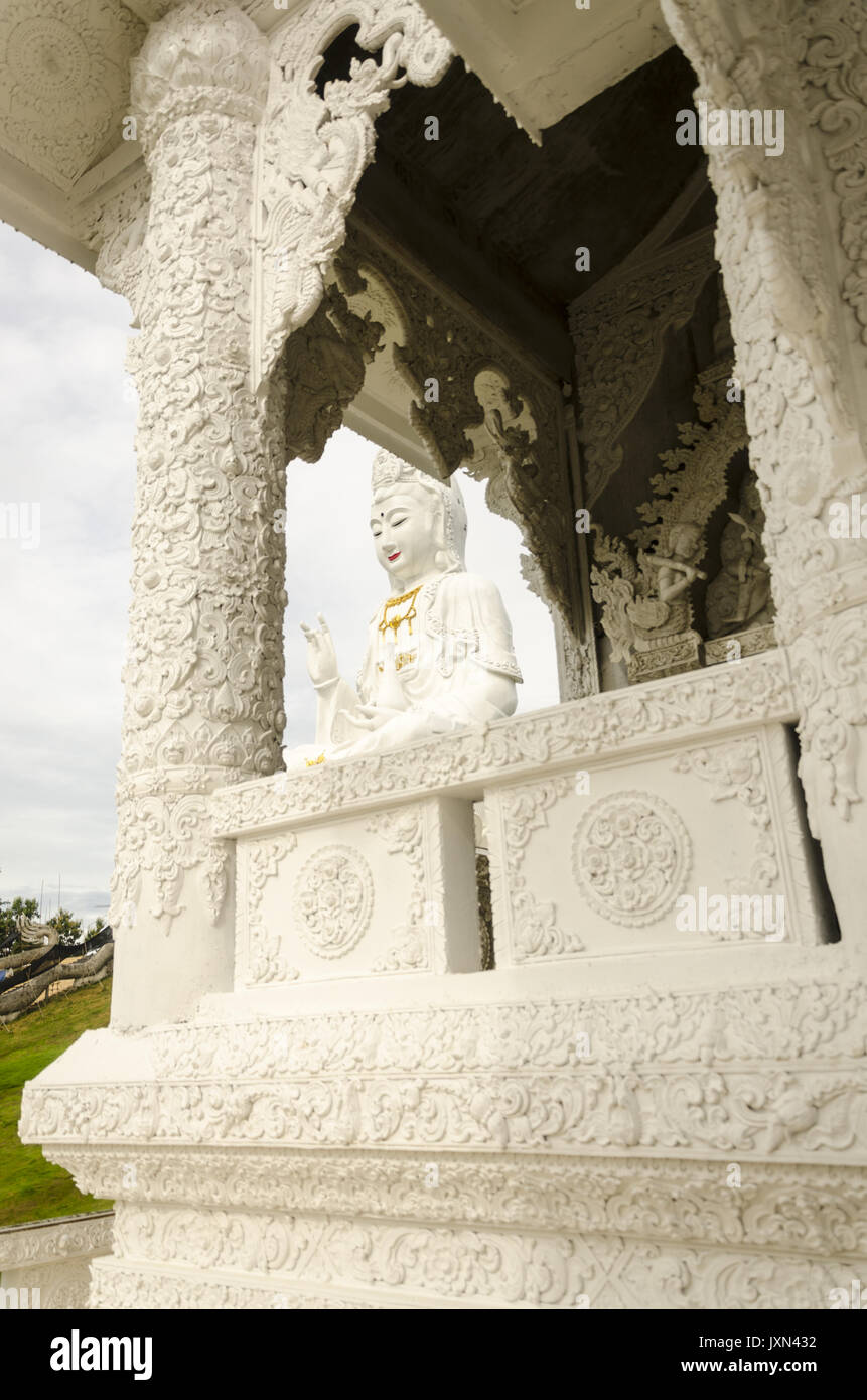 Wat Huai Pla Kung 9 Stufe Tempel, gigantischen chinesischen Stil Buddha Statue, Chiang Rai Thailand Stockfoto