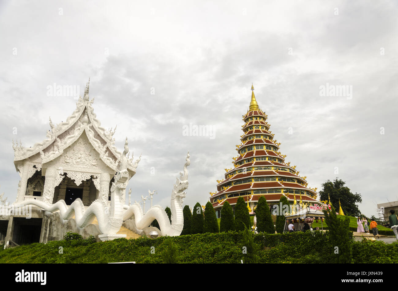 Wat Huai Pla Kung, riesigen chinesischen Stil Pagode, Chiang Rai, Thailand Stockfoto