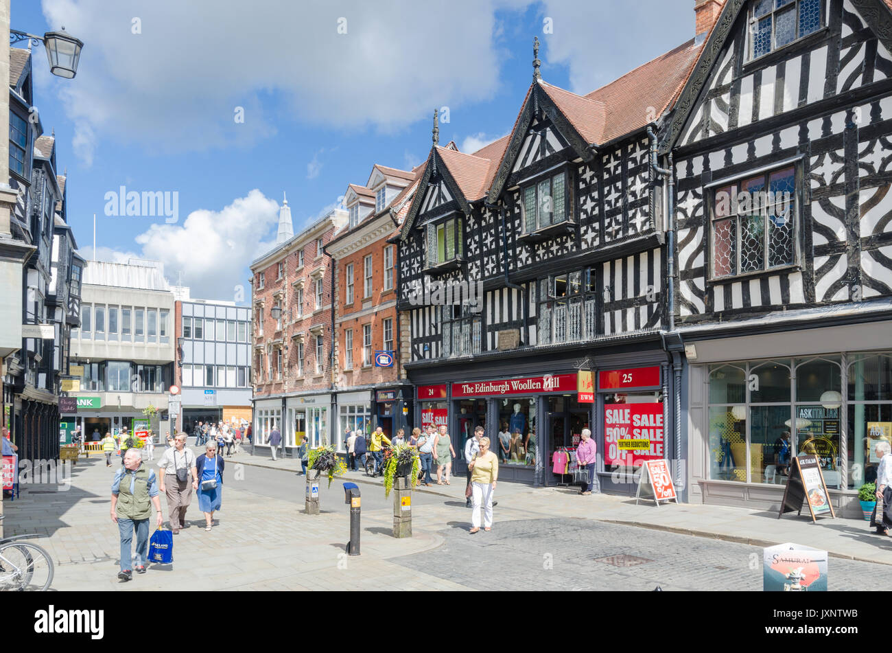 Die alte Markthalle auf dem Platz im Zentrum von Shrewsbury, Shropshire Stockfoto