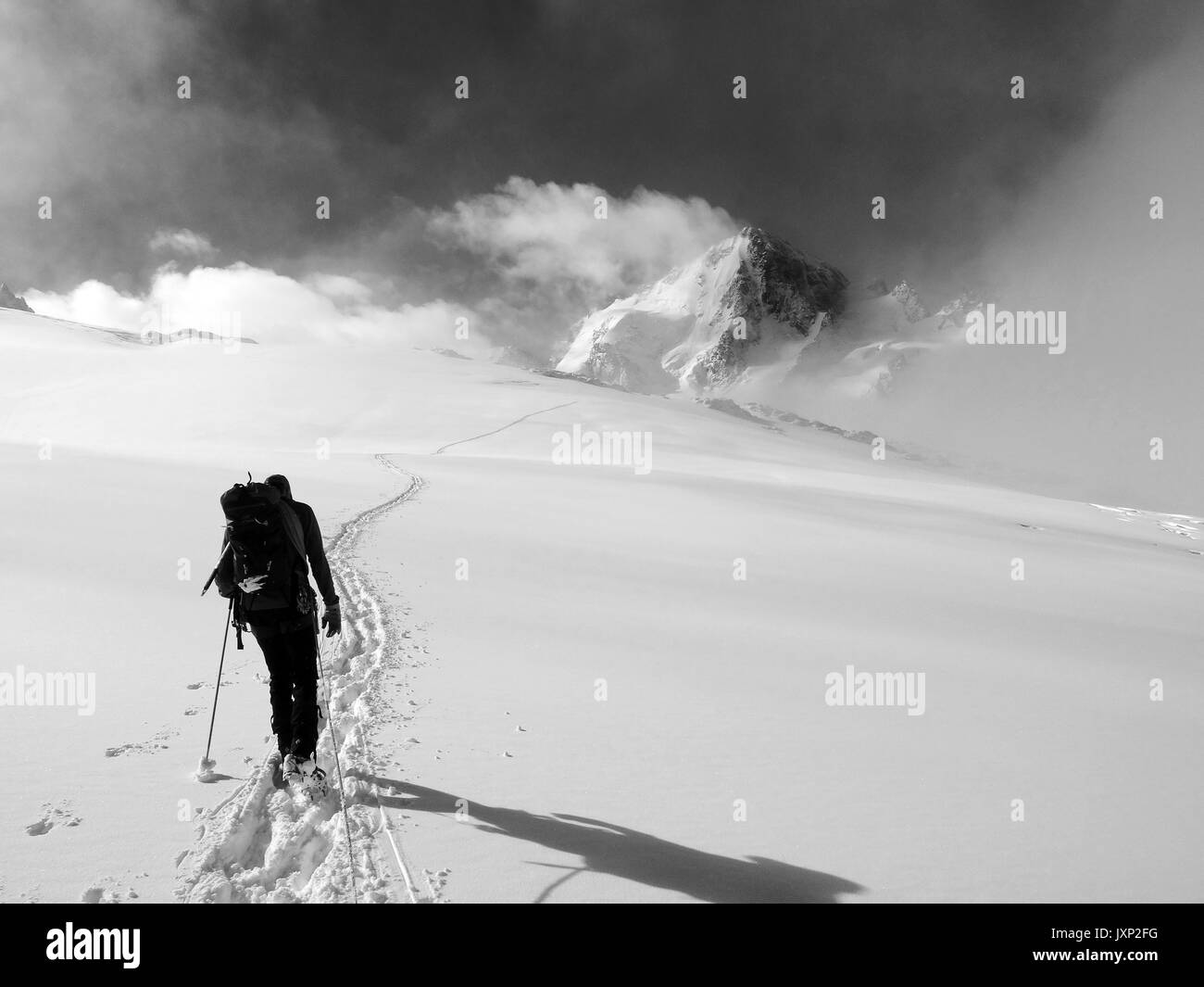 Foto: © Jamie Callister. Klettern Mont Blanc, Französische Alpen, Frankreich, 4. Juli 2017. [Keine] [die Bilder] Tel.: 01824 705444 Mob: Stockfoto