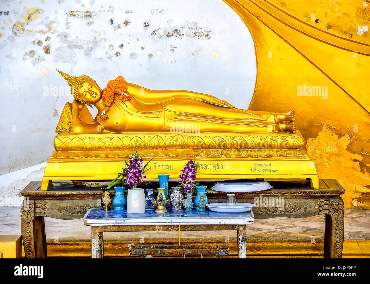 Goldenen liegenden Buddha in Bangkok, Thailand Stockfoto