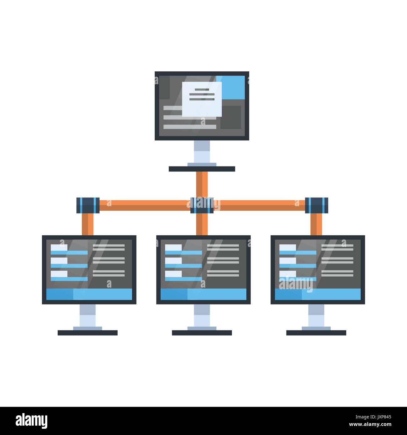 Data Access Symbol Cloud Computer Verbindung Hosting Server Datenbank synchronisieren Technologie Stock Vektor