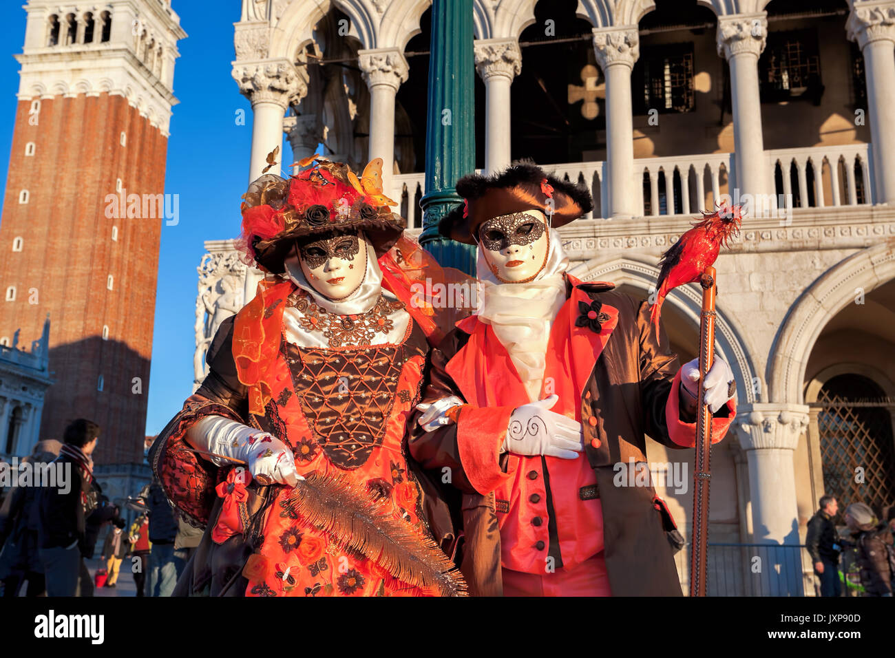 Schönen Karneval Maske auf der Piazza San Marco in Venedig, Italien Stockfoto Schönen Karneval Maske auf der Piazza San Marco in Venedig, Italien Stockfoto