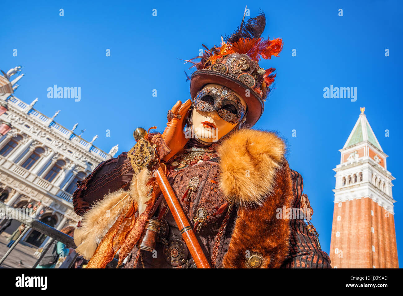 Schönen Karneval Maske auf der Piazza San Marco in Venedig, Italien Stockfoto Schönen Karneval Maske auf der Piazza San Marco in Venedig, Italien Stockfoto