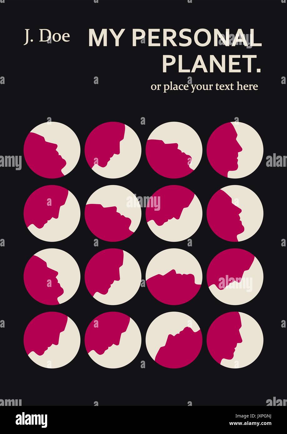 Buch Cover kreatives Konzept. Psychologie oder Abhandlung Themen. Aus der Mitte des letzten Jahrhunderts. Für Bücher, Poster, Plakate etc. Stock Vektor