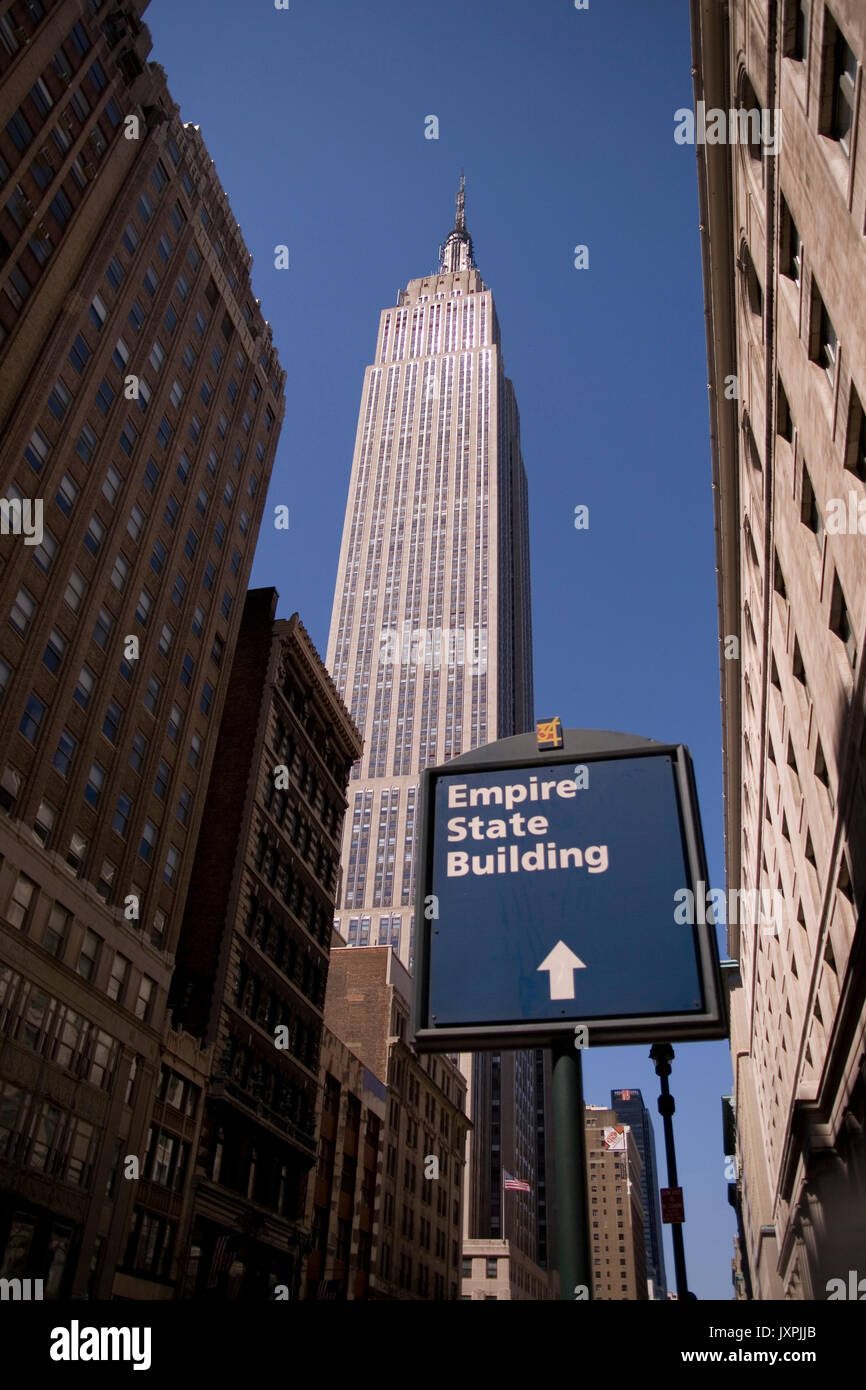 Blick auf das Empire State Building in Manhattan, NY Stockfoto